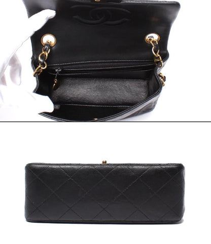 Chanel Chain Shoulder Bag Gold Lambskin Single Flap Mini Quilted — view 3