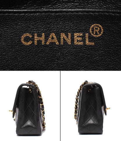 Chanel Chain Shoulder Bag Gold Lambskin Single Flap Mini Quilted — view 4