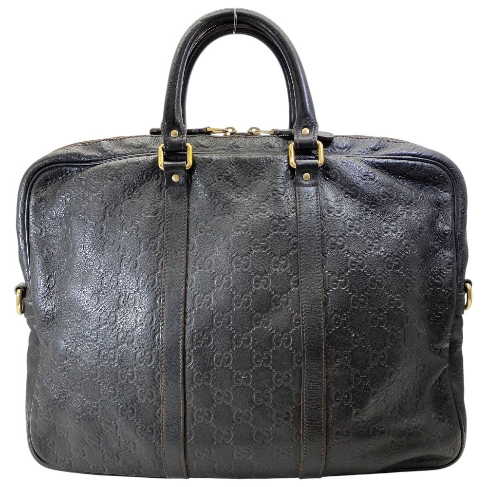 Gucci Business Briefcase Guccissima Leather Dark Brown Lightweight Capacity — view 2