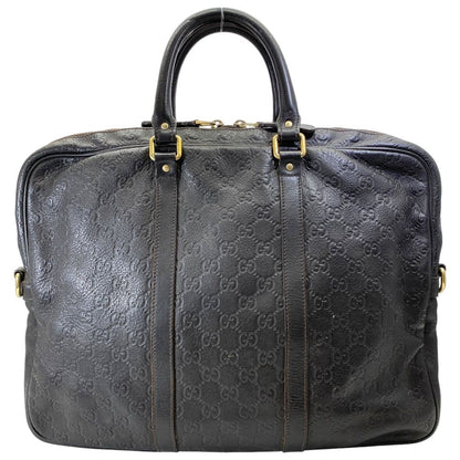 Gucci Business Briefcase Guccissima Leather Dark Brown Lightweight Capacity — view 2