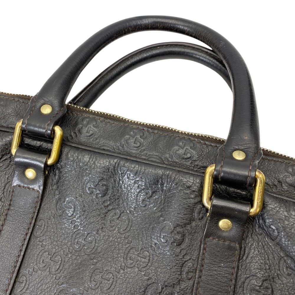 Gucci Business Briefcase Guccissima Leather Dark Brown Lightweight Capacity — view 6