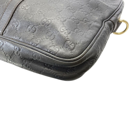 Gucci Business Briefcase Guccissima Leather Dark Brown Lightweight Capacity — view 4