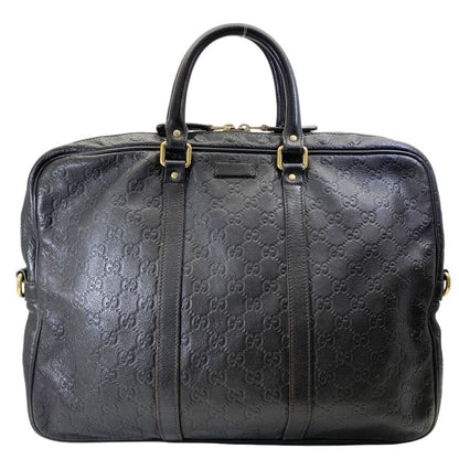 Gucci Business Briefcase Guccissima Leather Dark Brown Lightweight Capacity
