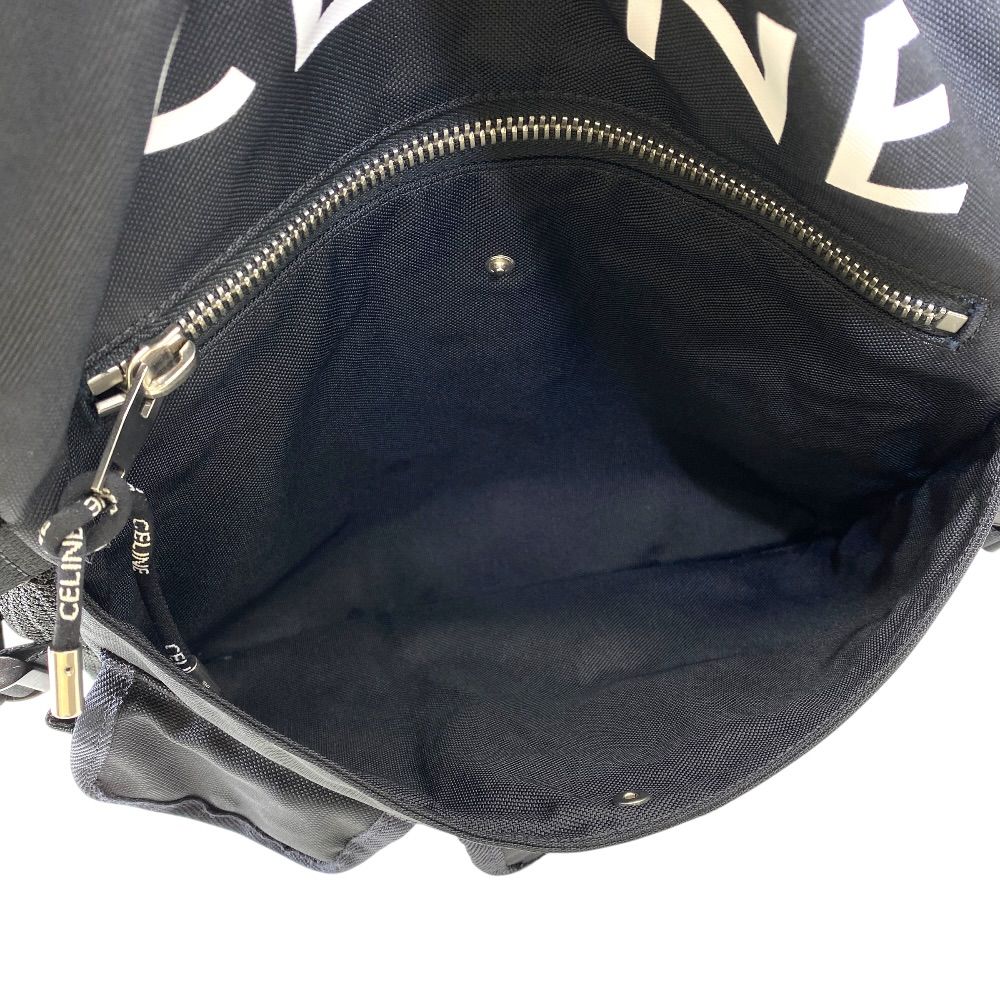 Celine Logo Print Tote Multi Pocket Nylon Black Lightweight Capacity Crossbody — view 4