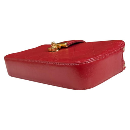 Chanel Shoulder Bag Leather Red Second — view 6
