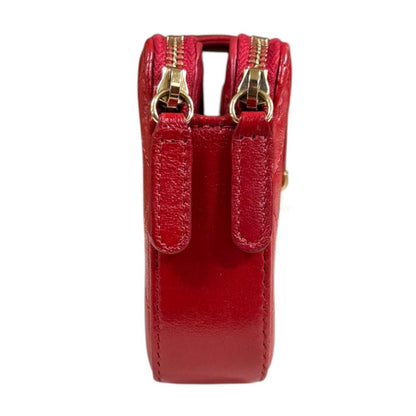Chanel Shoulder Bag Leather Red Second — view 4