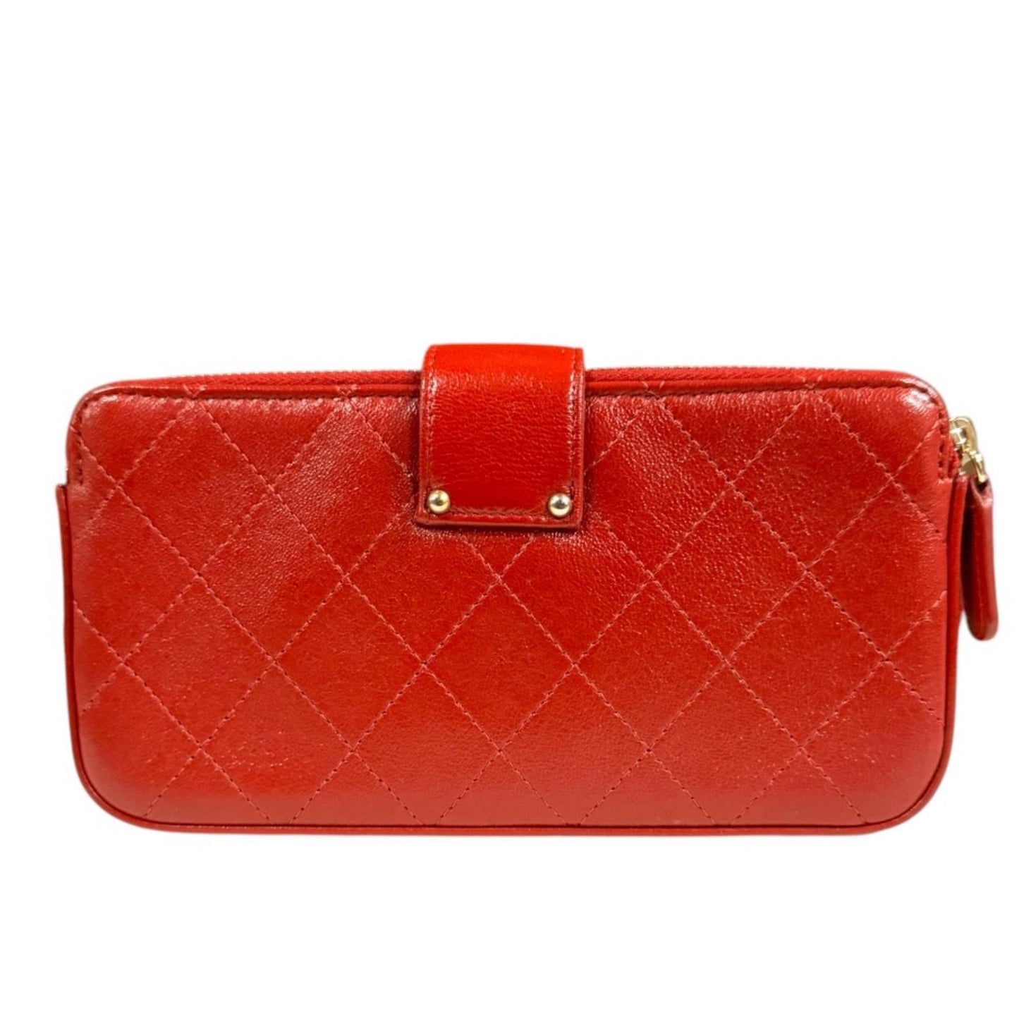 Chanel Shoulder Bag Leather Red Second — view 3
