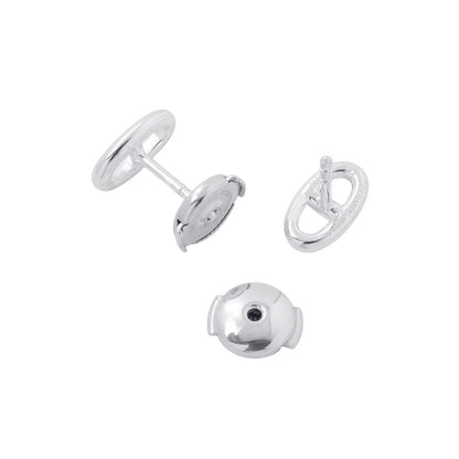 Hermes Earrings Farandole Chaine D'Ancre Motif TPM Silver Stud — view 3