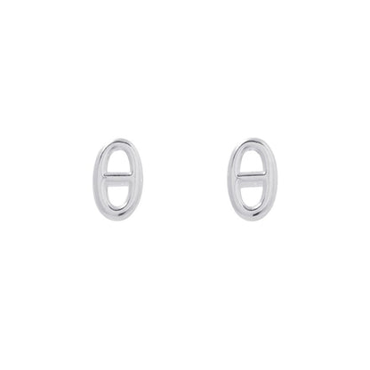 Hermes Earrings Farandole Chaine D'Ancre Motif TPM Silver Stud