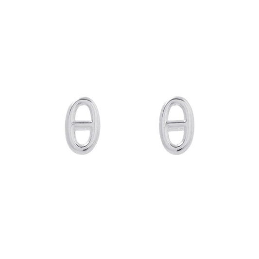 Hermes Earrings Farandole Chaine D'Ancre Motif TPM Silver Stud