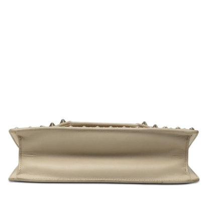 Saint Laurent Betty Studs Chain Shoulder Bag Gray Beige Leather — view 3