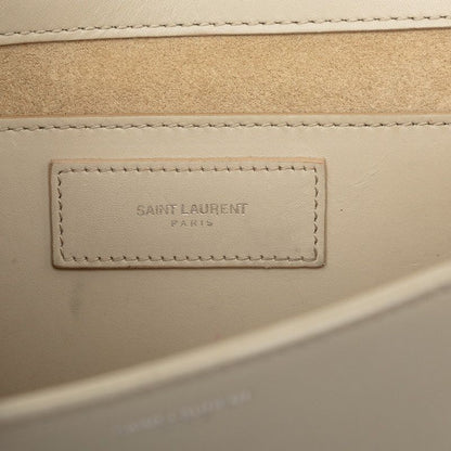 Saint Laurent Betty Studs Chain Shoulder Bag Gray Beige Leather — view 5