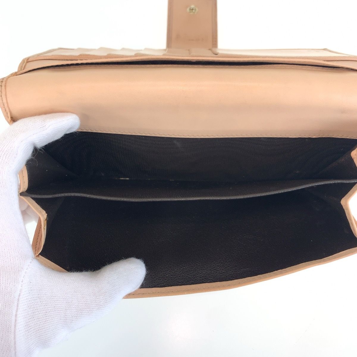 Gucci Abbey Pink Beige Gold GG Canvas Leather Wallet — view 5