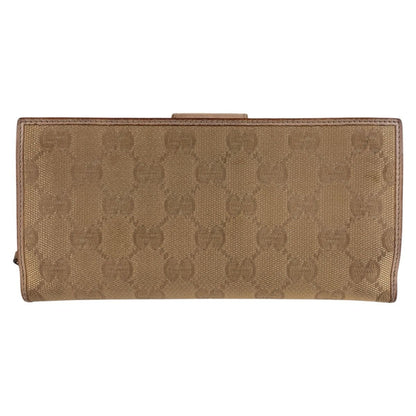 Gucci Abbey Pink Beige Gold GG Canvas Leather Wallet — view 2