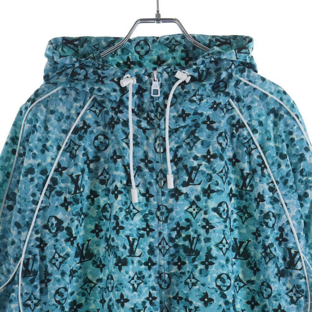 Louis Vuitton Monogram Printed Nylon Windbreaker Blue Jacket — view 3