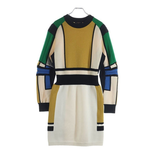 Louis Vuitton Leather Patch Knit Dress Rze Multi