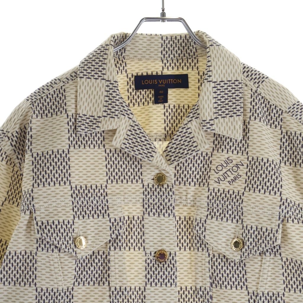 Louis Vuitton Damier Azur Denim Tracker Jacket White — view 3