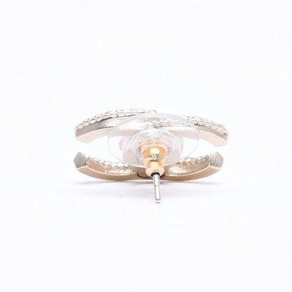 Chanel Single Earrings CC Logo Rhinestone Pierced Gold — view 5