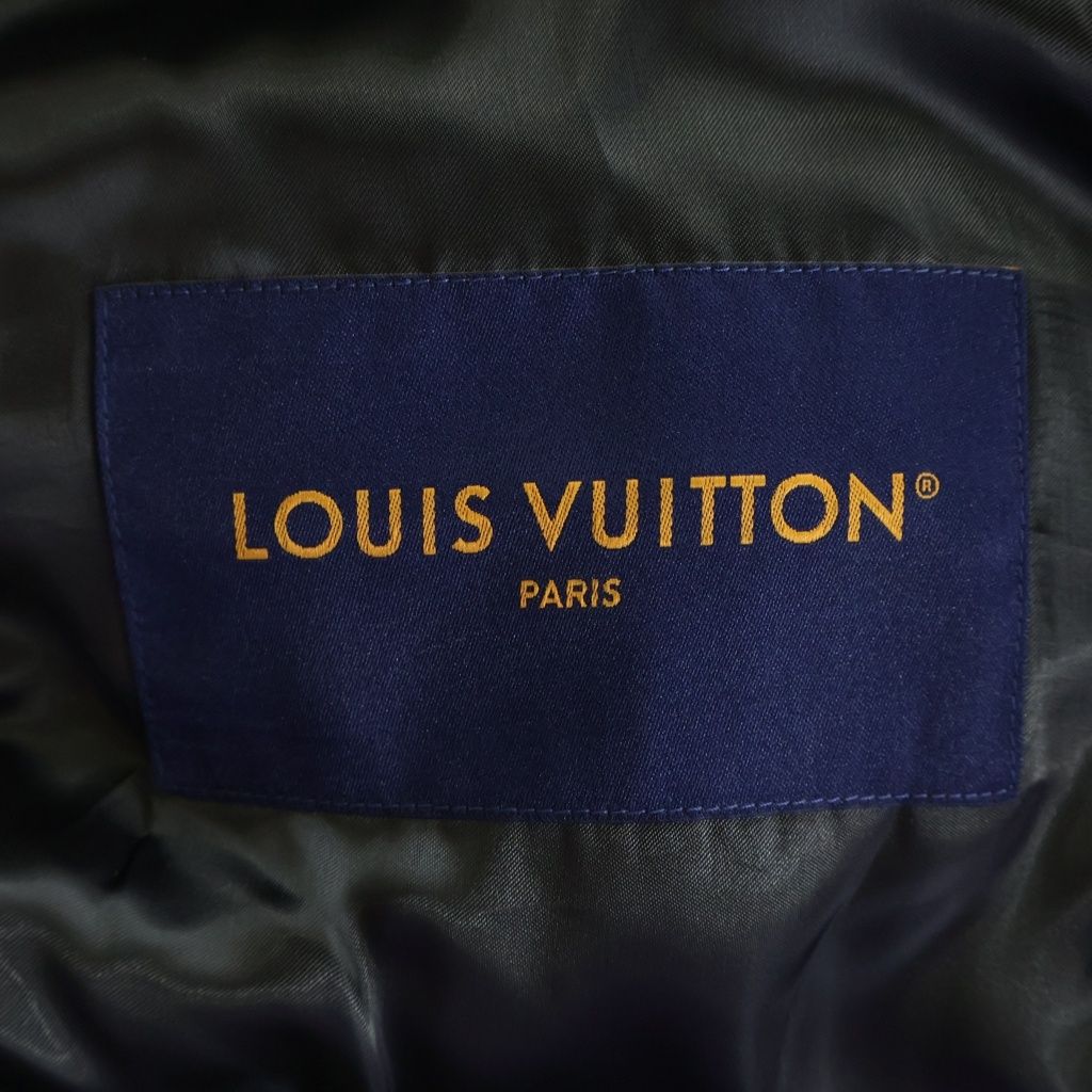 Louis Vuitton Mix Canvas Leather Bomber Jacket Zip Up Black Yellow — view 6