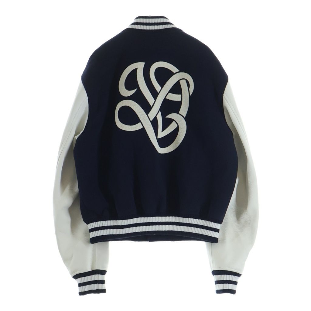 Louis Vuitton Sleeve Leather Switch Jacket Varsity Bqv Navy White