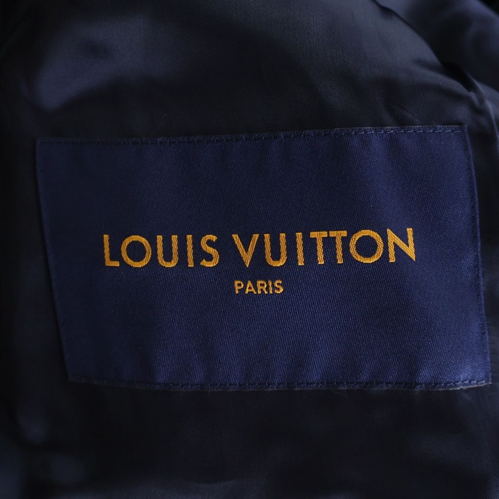 Louis Vuitton Sleeve Leather Switch Jacket Varsity Bqv Navy White — view 6