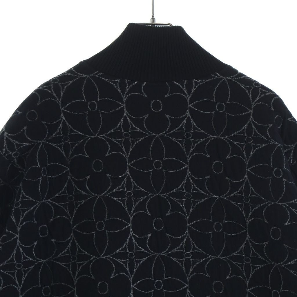 Louis Vuitton Zip Through Monogram Flower Jacket Cotton Nylon Black — view 4