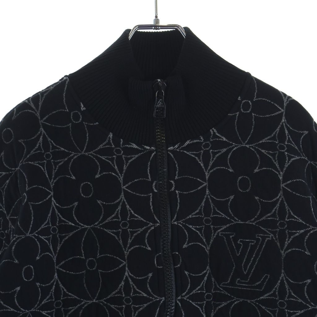 Louis Vuitton Zip Through Monogram Flower Jacket Cotton Nylon Black — view 3