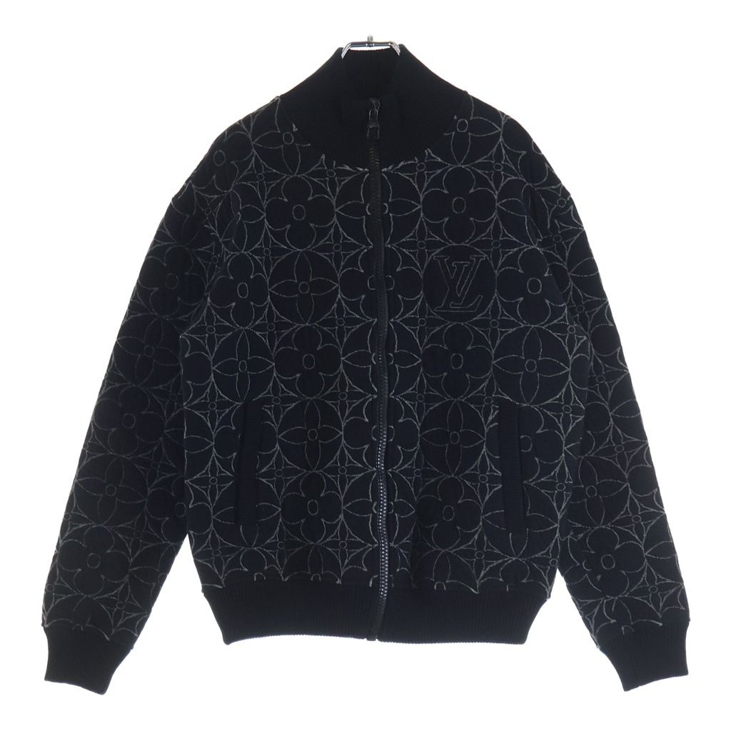 Louis Vuitton Zip Through Monogram Flower Jacket Cotton Nylon Black