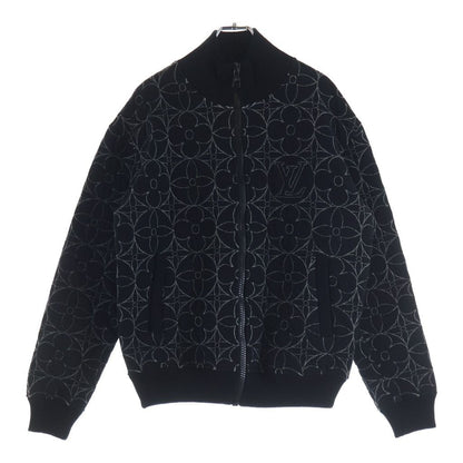 Louis Vuitton Zip Through Monogram Flower Jacket Cotton Nylon Black
