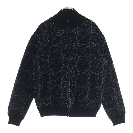 Louis Vuitton Zip Through Monogram Flower Jacket Cotton Nylon Black