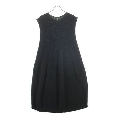 Hermes Sleeveless Knit Wool Long Dress Khaki