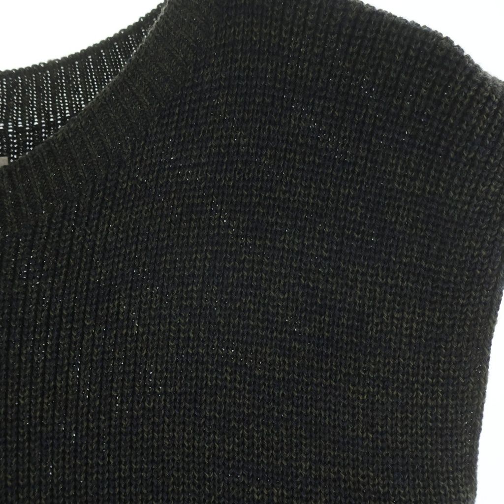 Hermes Sleeveless Knit Wool Long Dress Khaki — view 5