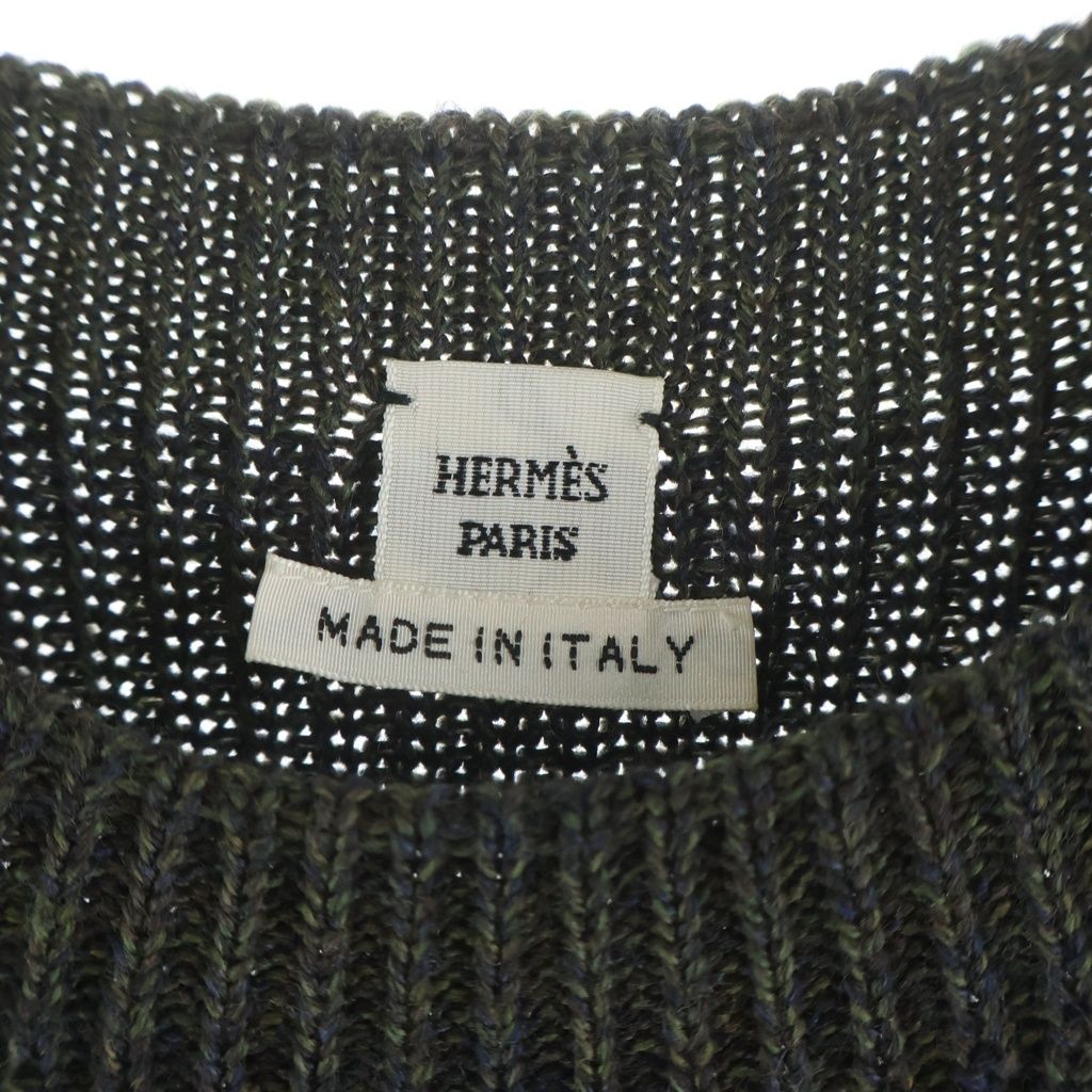 Hermes Sleeveless Knit Wool Long Dress Khaki — view 7