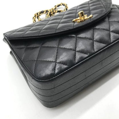 Chanel CC Logo Lambskin Leather Chain Shoulder Bag Black Turnlock — view 5