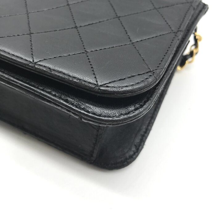 Chanel CC Logo Quilted Push Lock Full Flap Leather Chain Shoulder Bag Black — view 5