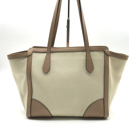 Gucci Swing Tote Shoulder Leather Canvas Beige — view 3