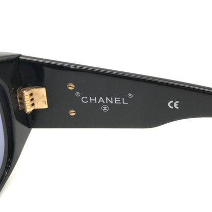 Chanel CC Logo Sunglasses Lens Blue Black Gold Eyewear — view 8