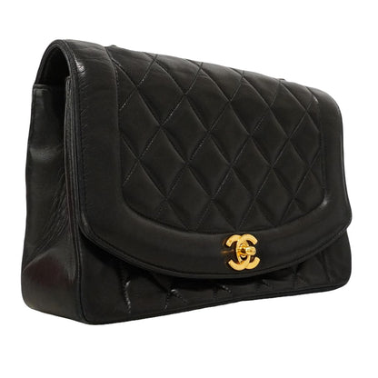 Chanel Shoulder Bag Diana Lambskin Black Gold — view 2