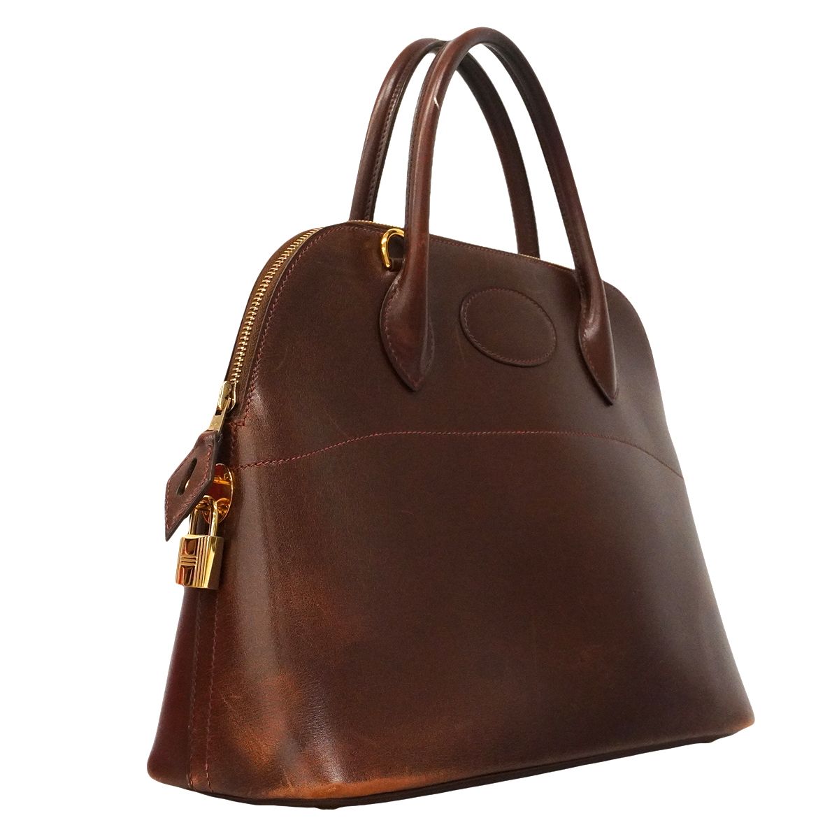Hermes Handbag Bolide 31 Box Calf Brulee Gold 2-Way — view 2