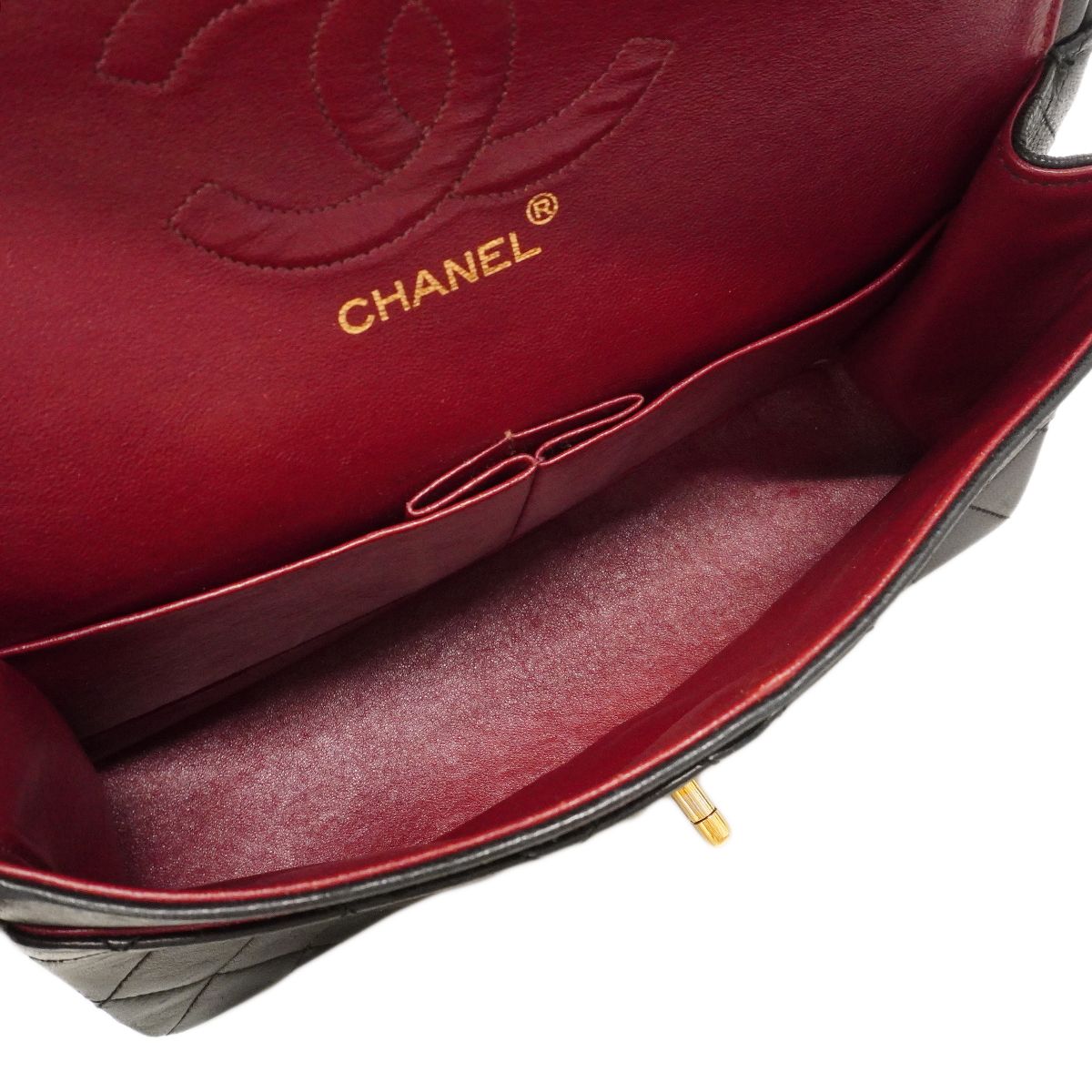 Chanel Shoulder Bag Quilted Lambskin Black Gold — view 4