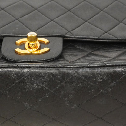 Chanel Shoulder Bag Quilted Lambskin Black Gold — view 7