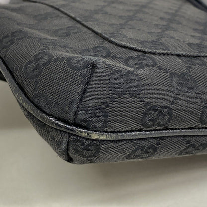Gucci Shoulder Bag GG Canvas Black Gold — view 6