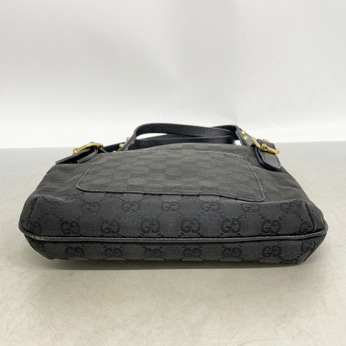 Gucci Shoulder Bag GG Canvas Black Gold — view 3