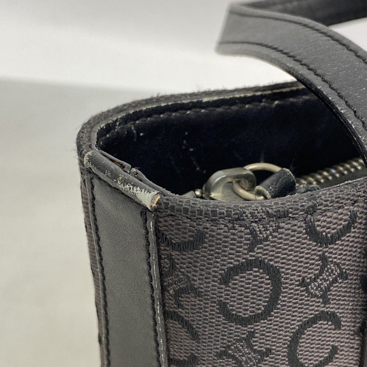 Celine Handbag C Macadam Canvas Black Silver — view 6