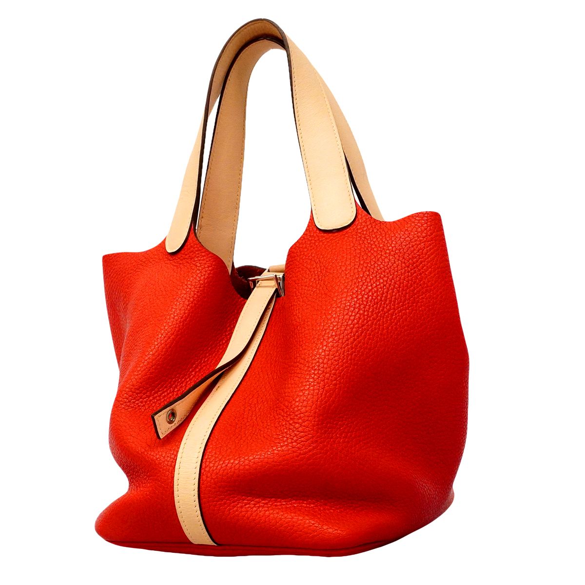 Hermes Handbag Picotin Lock MM Taurillon Clemence Swift Silver