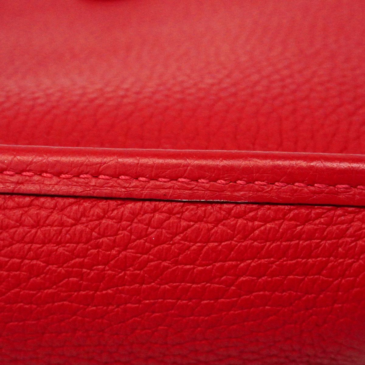 Hermes Shoulder Bag Evelyne TPM Taurillon Clemence Rouge Vif Gold — view 7