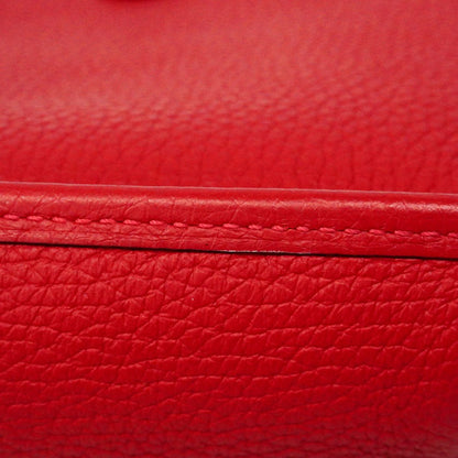 Hermes Shoulder Bag Evelyne TPM Taurillon Clemence Rouge Vif Gold — view 7