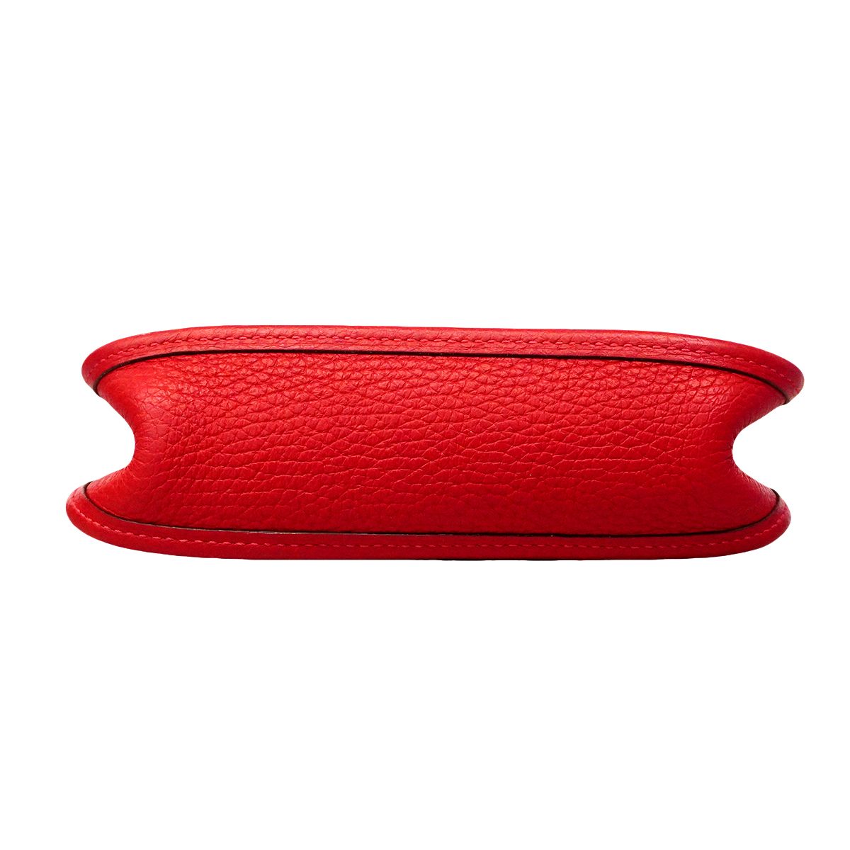 Hermes Shoulder Bag Evelyne TPM Taurillon Clemence Rouge Vif Gold — view 3