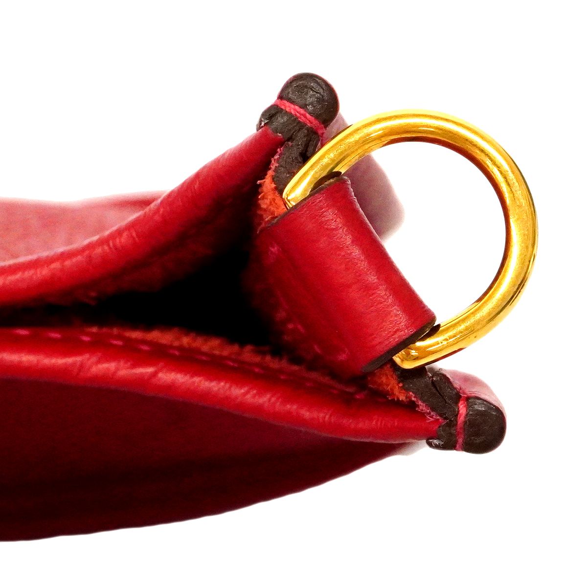 Hermes Shoulder Bag Evelyne TPM Taurillon Clemence Rouge Vif Gold — view 6