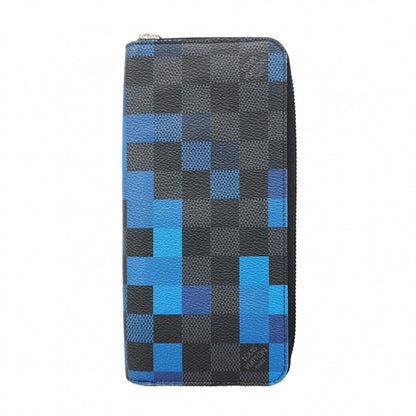 Louis Vuitton Wallet Damier Graphite Zippy Walletvertical Black Blue